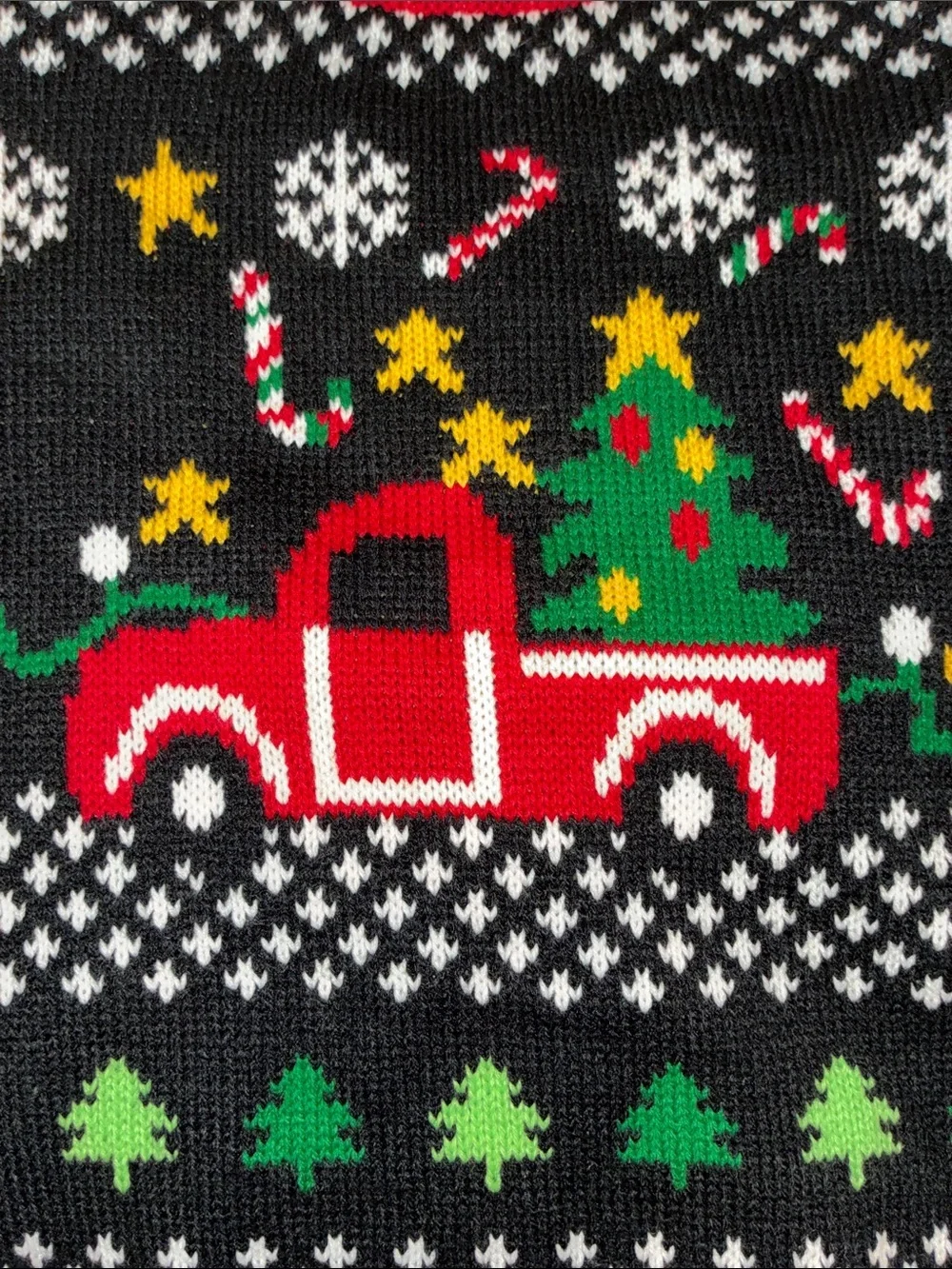 NWT Kids Black Ugly Christmas Sweater with Red Truck and Tree size 4T